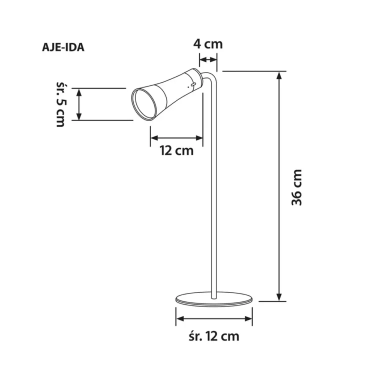 Activejet AJE-IDA 4in1 valge LED-laetav laualamp 12 pirniga, 362 mm, USB-C, magnetilise ja klambriga, puutetundlik hämardi