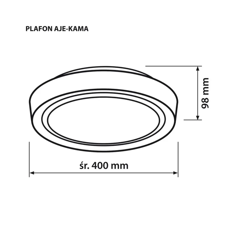 Activejet AJE-KAMA 24W 40 cm ümmargune valge LED laevalgusti, 4000K, IP20, siseruumidesse – 7