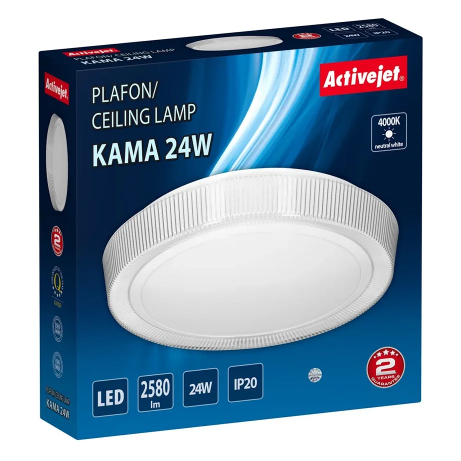 Activejet AJE-KAMA 24W 40 cm ümmargune valge LED laevalgusti, 4000K, IP20, siseruumidesse – 8