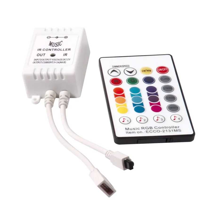 Activejet AJE-LED Music Stripe 3 m IP65 kaugjuhitav LED valgusriba, mitmevärviline, sise- ja välistingimustesse, toiteadapteri ja puldiga – 3