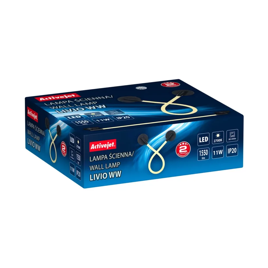 Activejet AJE-LIVIO WW 1050x70x100 mm must 11W LED seinavalgusti 2700K siseruumidesse – 12