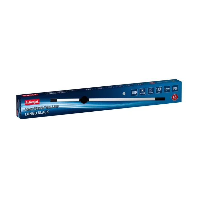 Activejet AJE-LUNGO Black 900x55 mm 10W LED seinavalgusti 4000K neutraalne valge siseruumidesse