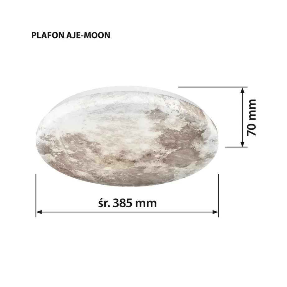 Activejet AJE-MOON 24W 38 cm ümmargune LED laevalgusti, kuu disain, 4000K, PMMA ja metall, siseruumidesse – 7