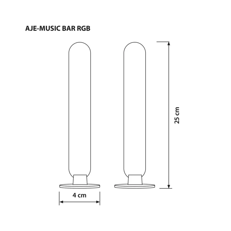 Activejet AJE-MUSIC BAR RGB 3W 40×250 mm must Bluetooth RGB LED-muusikavalgusti kaugjuhtimise ja äpiga – 9
