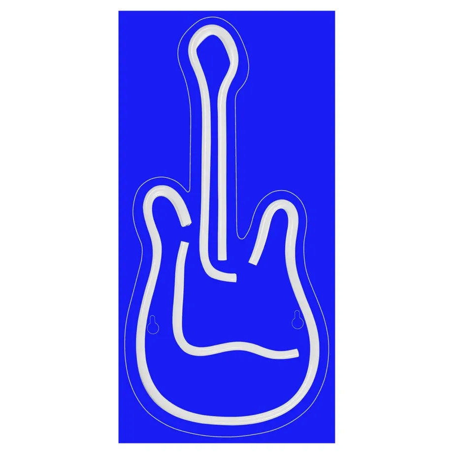 Activejet AJE-NEON GUITAR 24×17,6 cm mitmevärviline kitarrikujuline LED-neoonlamp, USB-toite, siseruumidesse – 9