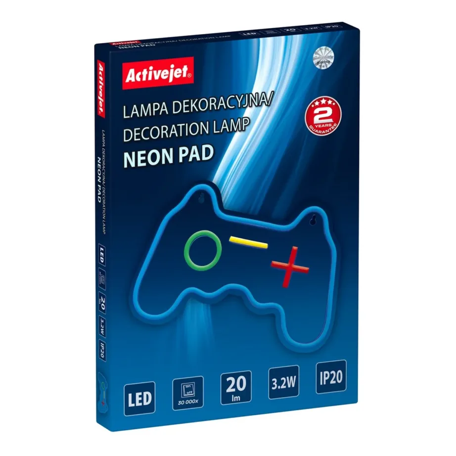 Activejet AJE-NEON PAD USB 340×161,5×20 mm mitmevärviline LED-neoonlamp siseruumidesse – 5