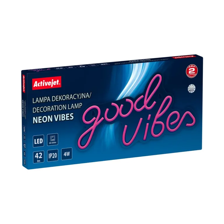 Activejet AJE-NEON VIBES 330x160 mm mitmevärviline LED-neoonvalgusti USB-toitega siseruumidesse