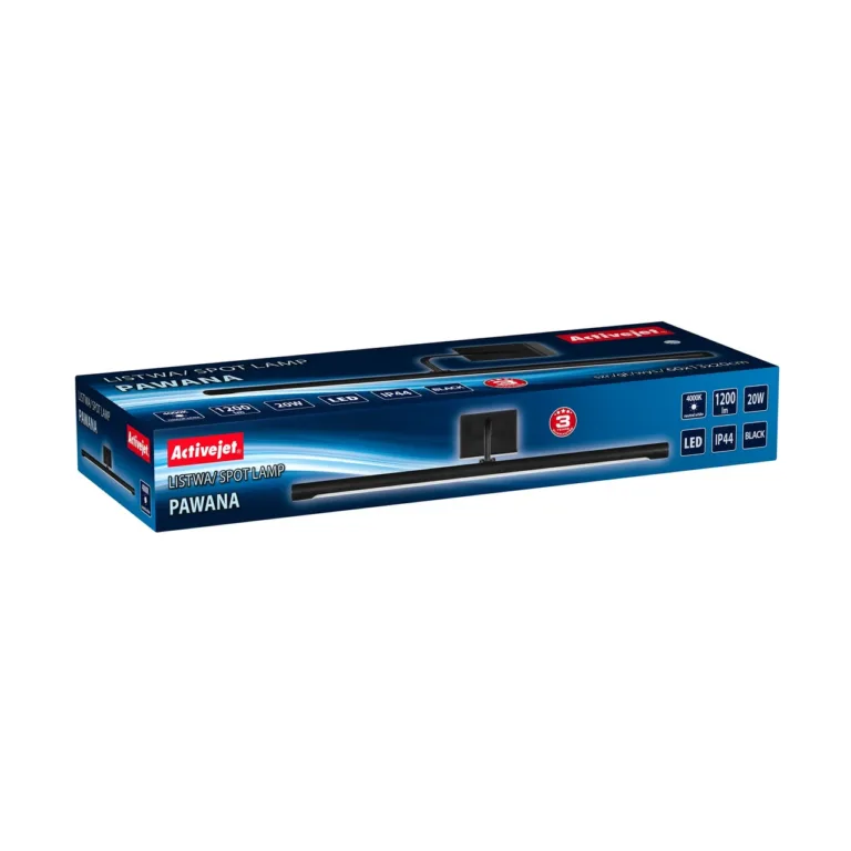 Activejet AJE-PAWANA 60 cm must/valge LED seinavalgusti IP44, 1200 lm, 4000K klassikalise stiiliga siseruumidesse