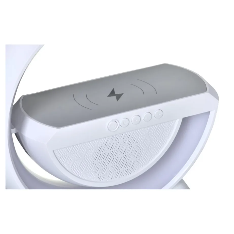 Activejet AJE-SOLO 238x80x235 mm valge RGB LED lauavalgusti Bluetooth-kõlari ja juhtmevaba laadijaga – 11