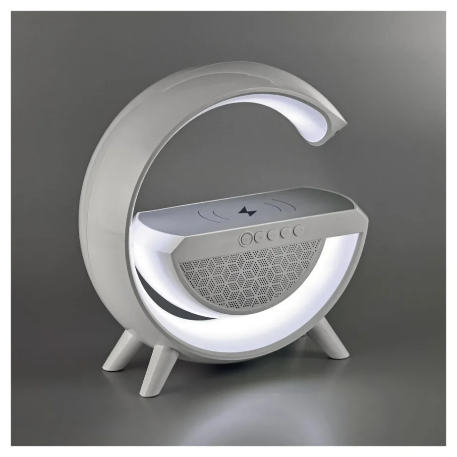 Activejet AJE-SOLO 238x80x235 mm valge RGB LED lauavalgusti Bluetooth-kõlari ja juhtmevaba laadijaga – 19