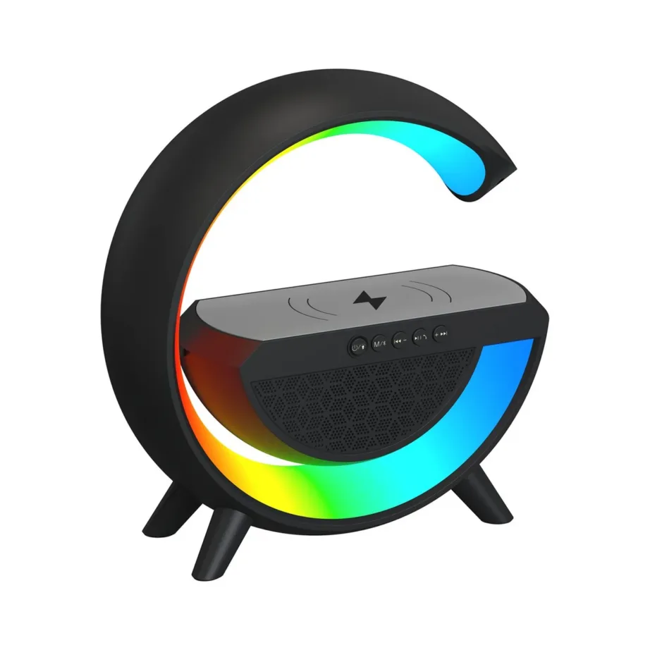 Activejet AJE-SOLO RGB must 238x80x235 mm LED muusikavalgusti juhtmevaba laadija ja Bluetooth kõlariga – 4