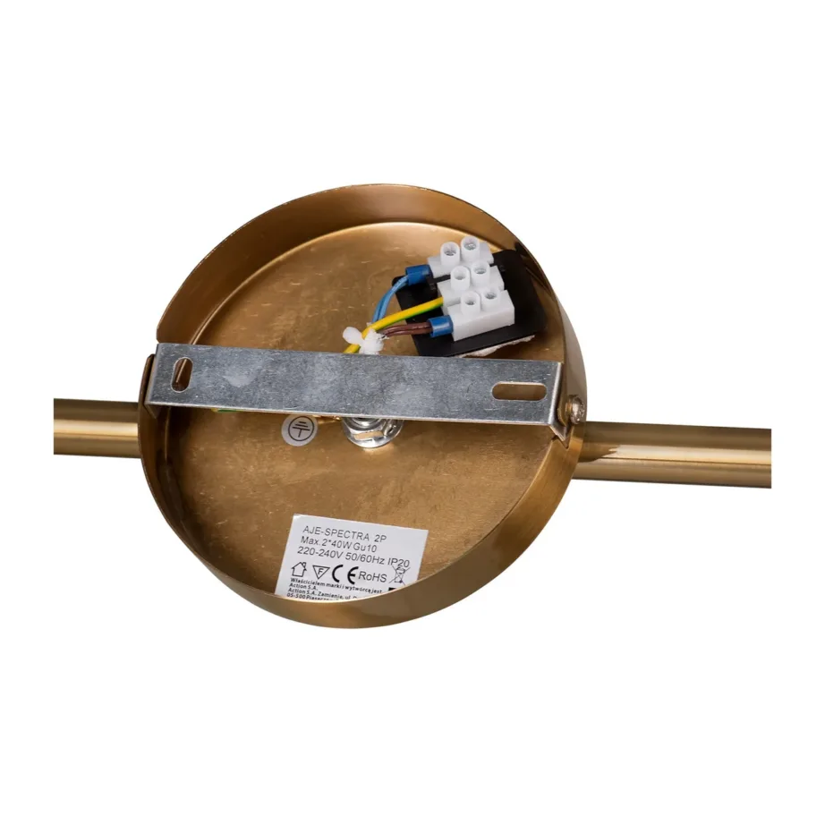 Activejet AJE-SPECTRA 2P 50 cm kuldne metallist GU10 lae- ja seinavalgusti 2 pirnile elutuppa – 3