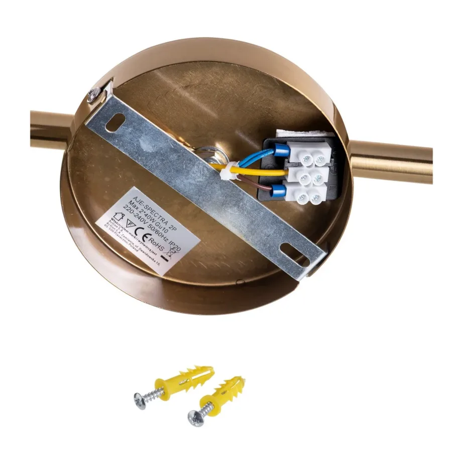 Activejet AJE-SPECTRA 2P 50 cm kuldne metallist GU10 lae- ja seinavalgusti 2 pirnile elutuppa – 4