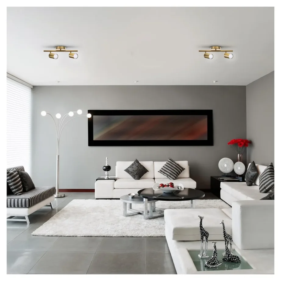 Activejet AJE-SPECTRA 2P 50 cm kuldne metallist GU10 lae- ja seinavalgusti 2 pirnile elutuppa – 8