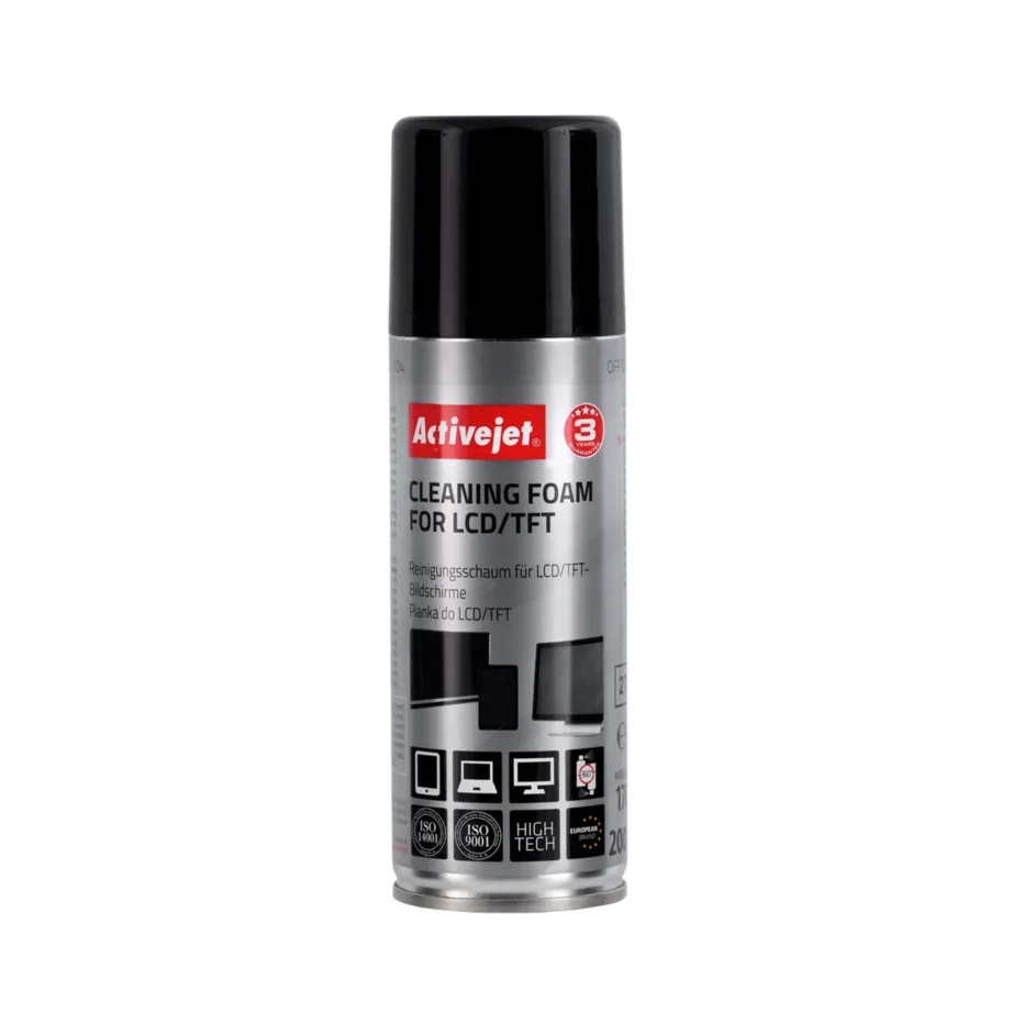 Activejet AOC-104 200 ml puhastusvaht LCD/TFT ekraanidele ja plastpindadele, aerosoolpakendis