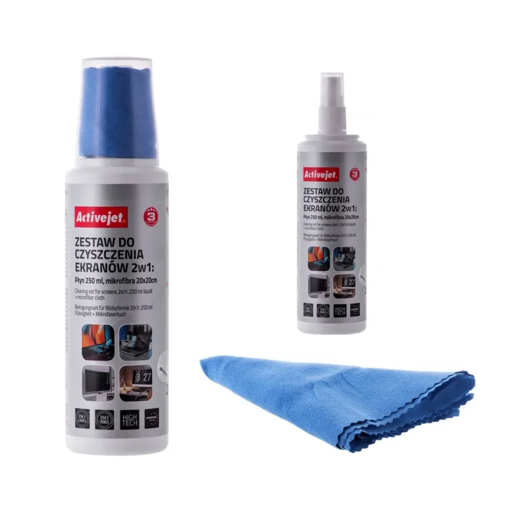 Activejet AOC-269 ekraanipuhastuskomplekt mikrokiudlapiga 250 ml