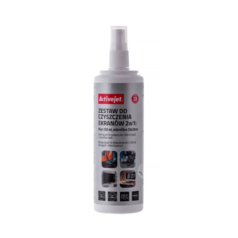 Activejet AOC-269 ekraanipuhastuskomplekt mikrokiudlapiga 250 ml