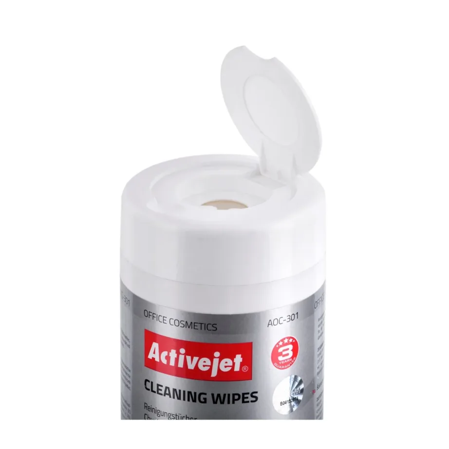 Activejet AOC-301 100 tk valged universaalsed puhastuslapid elektroonikaseadmete jaoks karbis – 4
