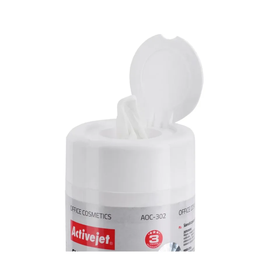 Activejet AOC-302 100 tk valged ekraanipuhastuslapid LCD/LED/Plasma jaoks torupakendis – 5