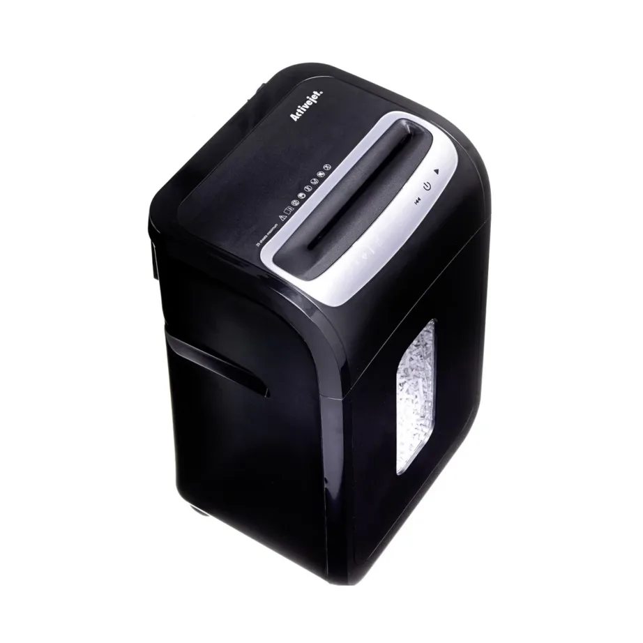 Activejet ASH-2502C P-4 28 l must/hõbe ristlõikeline paberihunt, 25 lehte, CD/krediitkaartide hävitus, 4×40 mm lõige – 8