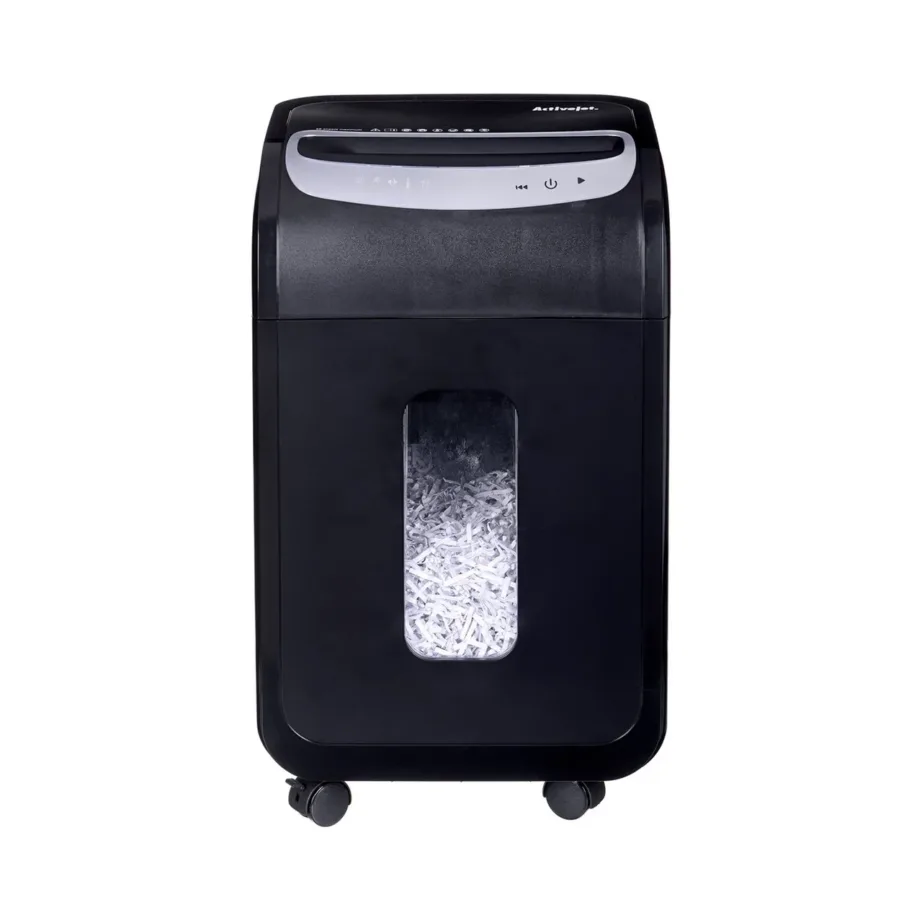 Activejet ASH-2502C P-4 28 l must/hõbe ristlõikeline paberihunt, 25 lehte, CD/krediitkaartide hävitus, 4×40 mm lõige – 9