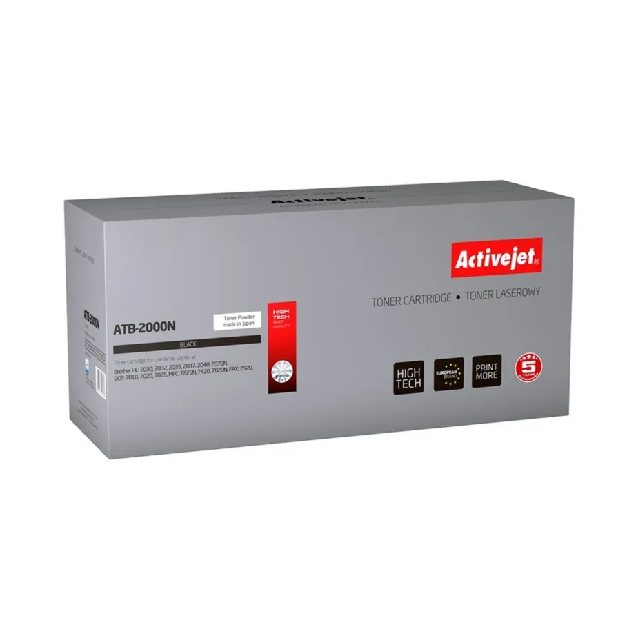 Activejet ATB-2000N must 2500 lk laserprinteri tooner Brother TN-2000/TN-2005 asenduseks, ühilduv DCP, HL, MFC, FAX seeriaga