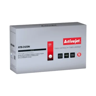 Activejet ATB-2420N Supreme must lasertoonerkassett Brother TN-2420A asendaja, 3000 lehte, ühilduv Brother MFC/HL/DCP printeritega