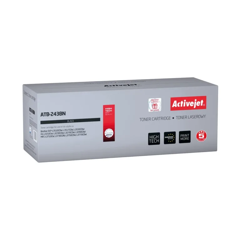 Activejet ATB-243BN must lasertoonerkassett 1000 lehekülge (ühepakiline), ühilduv Brother TN-243BK printeritele DCP/HL/MFC seeriad