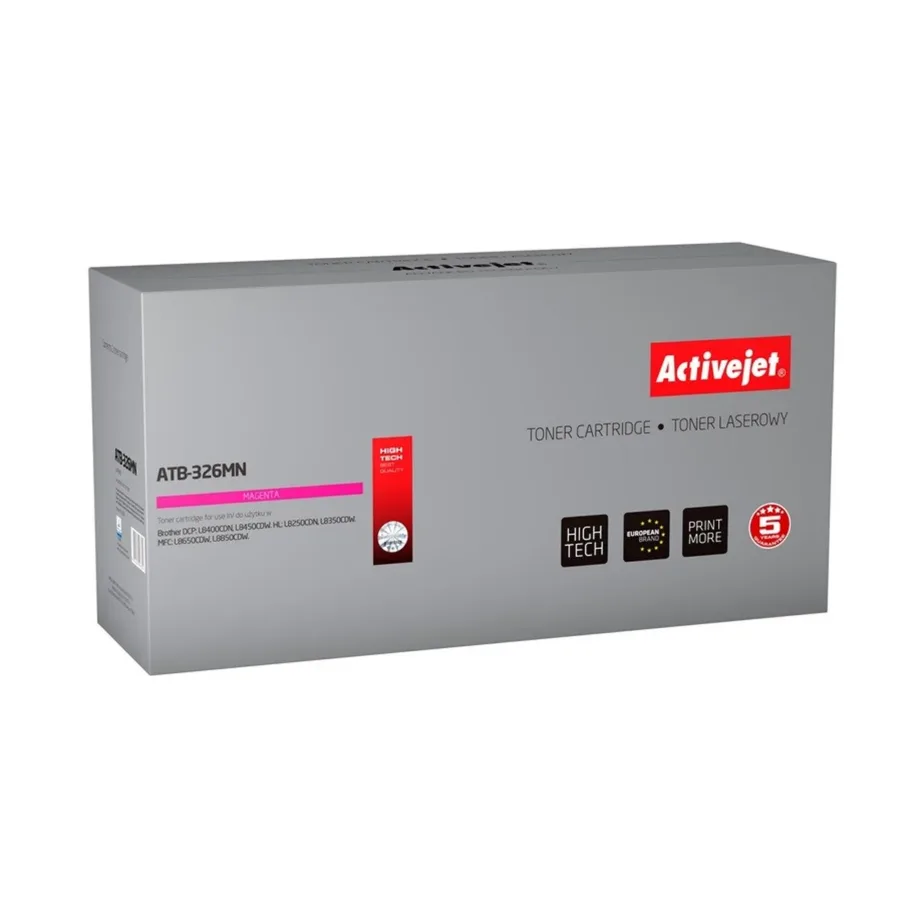 Activejet ATB-326MN magenta toonerkassett Brother TN-326M asenduseks, 3500 lehekülge, ühilduv DCP-L8400CDN/L8450CDW, HL-L8250CDN/L8350CDW, MFC-L8650CDW/L8850CDW printeritega