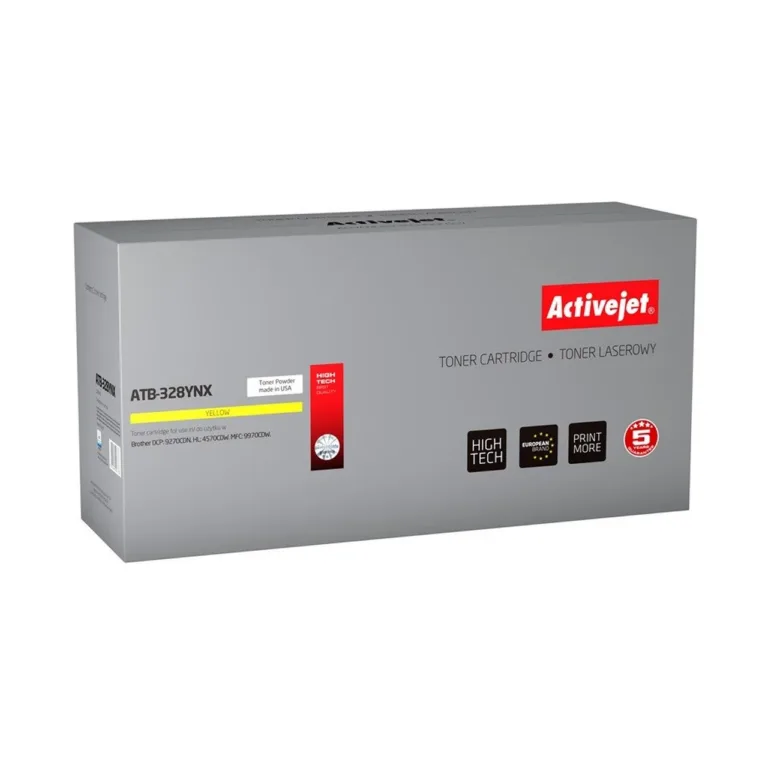 Activejet ATB-328YNX kollane lasertooner, Brother TN-328Y asendus, 6000 lehte, ühilduv DCP-9270CDN/HL-4570CDW/MFC-9970CDW-ga