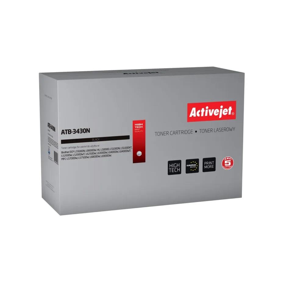 Activejet ATB-3430N must Brother TN-3430 tooner – kvaliteetne valik kontori- ja koduprinteritele