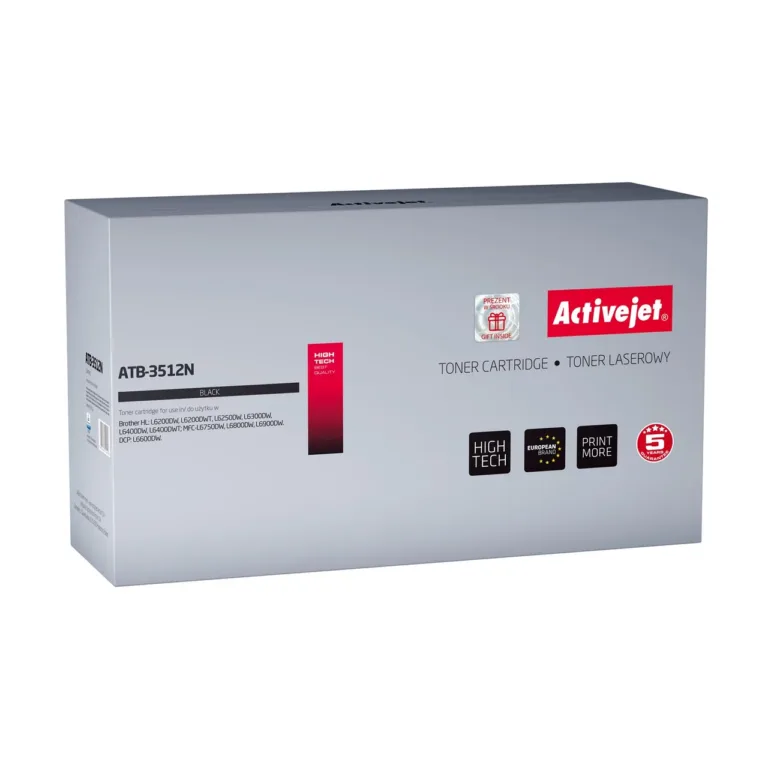Activejet ATB-3512N must Brother TN-3512 ühilduv toonerkassett, 12000 lehekülge, sobib HL/DCP/MFC seeria printeritele