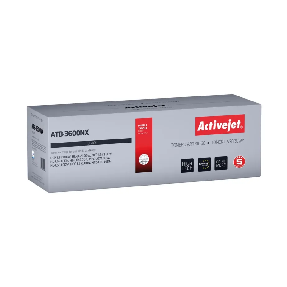 Activejet ATB-3600NX must lasertooner Brother TN3600XL asenduseks, 6000 lehekülge, ühilduv Brother DCP/HL/MFC printeritega, Supreme