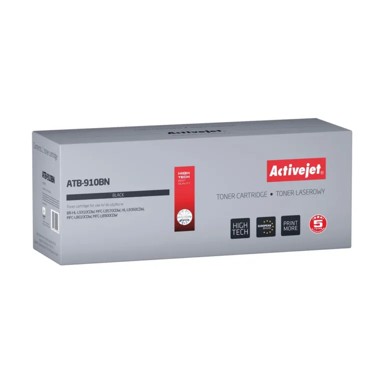Activejet ATB-910BN must lasertooner Brother TN-910BK asenduskassett, 9000 lk, ühilduv Brother HL-L9310CDW/MFC-L9570CDW printeritega