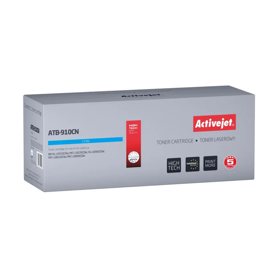 Activejet ATB-910CN 9000 lk tsüaan lasertooner Brother TN-910C asendus, sobib HL-L9310, MFC-L9570 printeritele