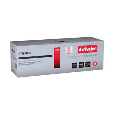 Activejet ATH-106N Supreme must laser toonerkassett (asendab HP 106A W1106A), 1000 lehekülge, ühilduv HP Laser 107/135/137 seeriaga