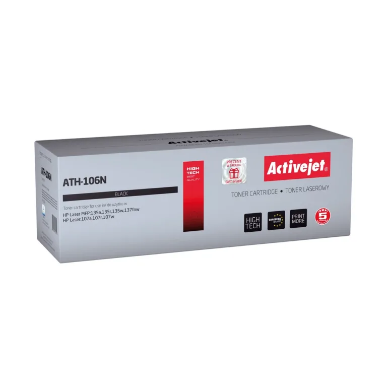 Activejet ATH-106N Supreme must laser toonerkassett (asendab HP 106A W1106A), 1000 lehekülge, ühilduv HP Laser 107/135/137 seeriaga