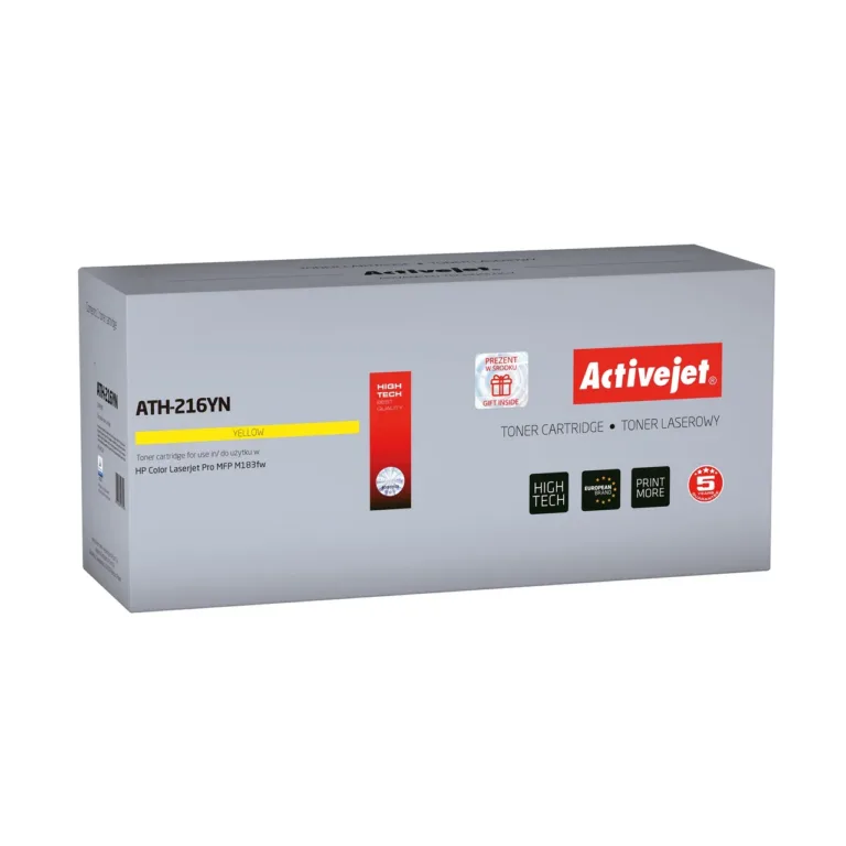 Activejet ATH-216YN CHIP kollane tooner HP 216A W2412A jaoks, 850 lehekülge, ühilduv HP Color LaserJet Pro MFP M183fw-ga, kiibiga
