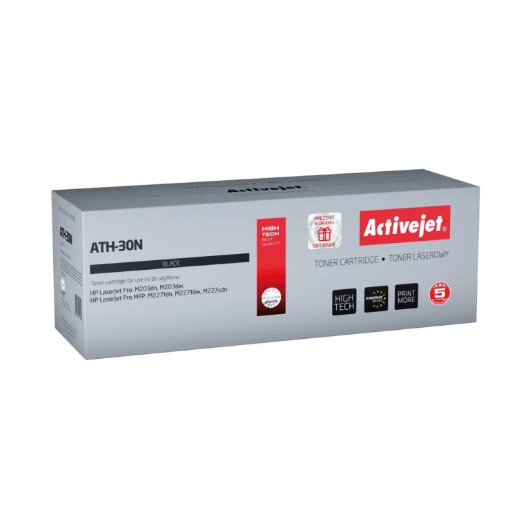 Activejet ATH-30N Supreme 1600 lk ühilduv must lasertoonerkassett HP 30A CF230A jaoks, sobib HP LaserJet Pro M203/M227 printeritele
