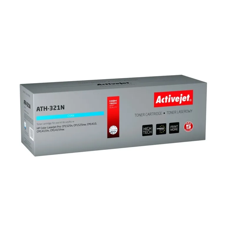 Activejet ATH-321N tsüaansinine toonerkassett (asendab HP 128A CE321A, 1300 lk) HP Color LaserJet Pro printeritele