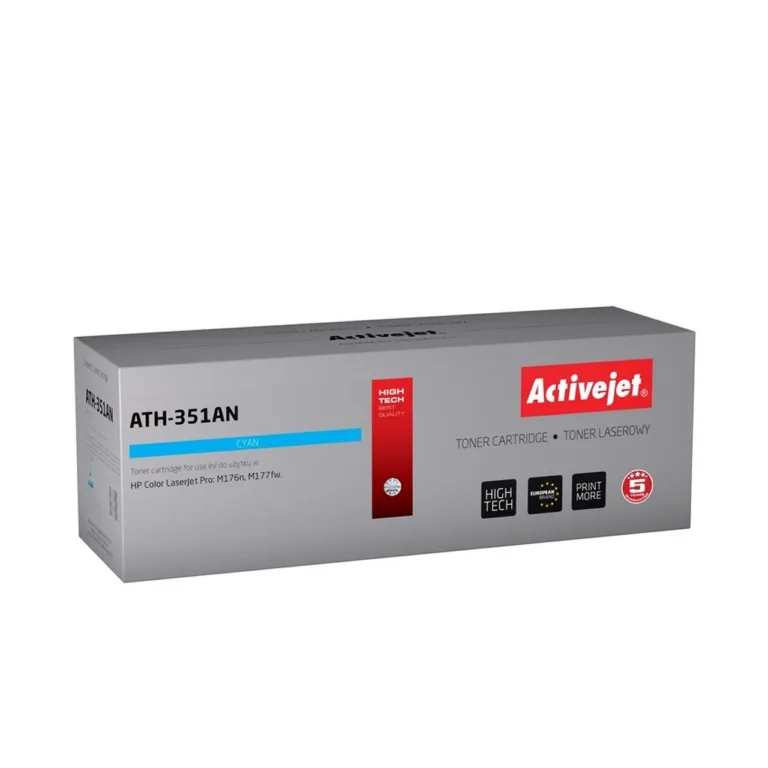 Activejet ATH-351AN tsüaan toonerkassett HP 130A CF351A asenduseks, 1100 lk, HP Color LaserJet Pro M176n/M177fw printerile