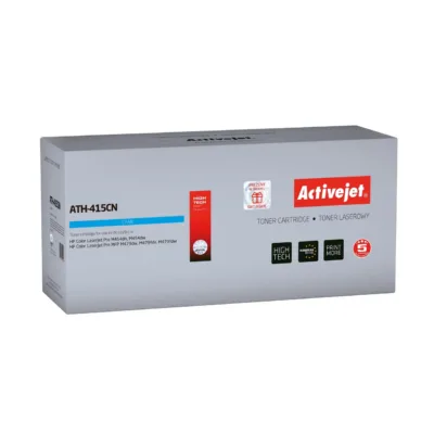 Activejet ATH-415CN CHIP ühilduv tsüaansinine tooner HP 415A W2031A jaoks, 2100 lehekülge, kiibiga, HP Color LaserJet Pro/MFP