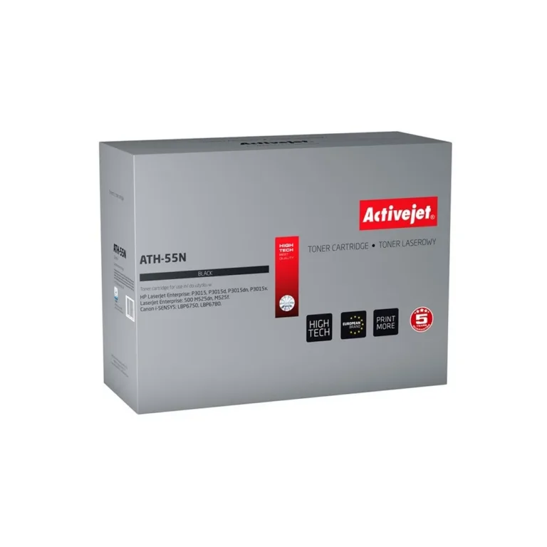 Activejet ATH-55N must XL toonerkassett (HP 55A/Canon CRG-724 ühilduv, 6000 lk, laserprinteritele HP ja Canon)