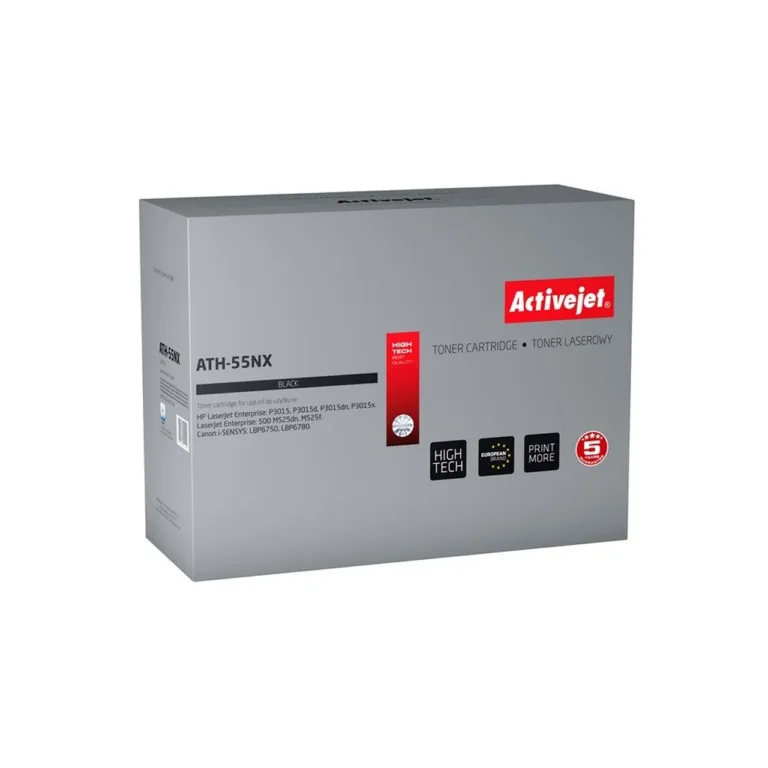Activejet ATH-55NX Supreme must lasertooner HP 55X/Canon CRG-724H asendus, 12 500 lk, ühilduv HP/Canon printeritega