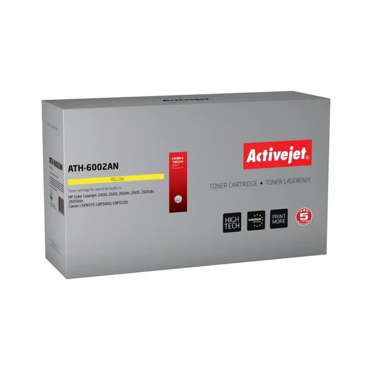 Activejet ATH-6002AN kollane lasertoonerkassett HP 124A Q6002A/Canon CRG-707Y asenduseks, 2000 lehekülge, 1 tk