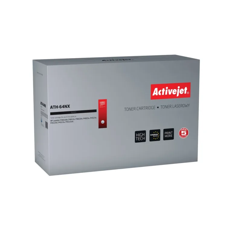 Activejet ATH-64NX 24 000 lehekülge must lasertooner HP 64X CC364X jaoks, ühilduv HP LaserJet P4015/P4515 printeritega