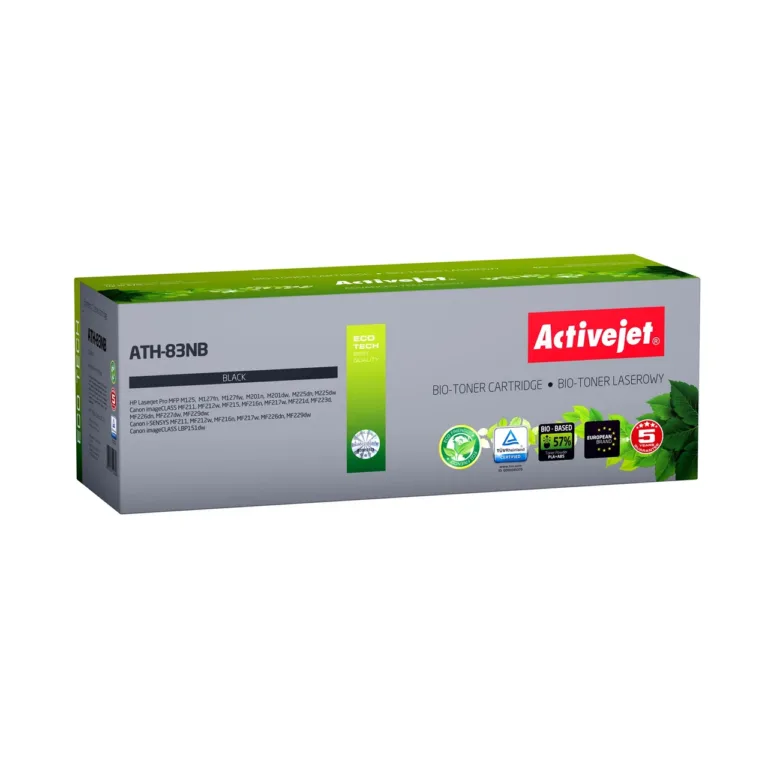 Activejet ATH-83NB BIO must lasertooner HP 83A CF283A/Canon CRG-737 jaoks, 1500 lk, ühilduv, biolagunev, 1 tk