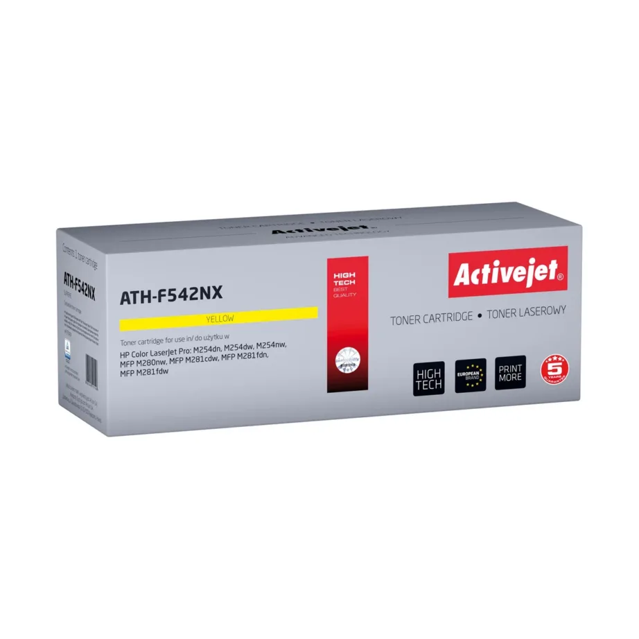 Activejet ATH-F542NX XL kollane lasertooner HP CF542X / Canon 054H jaoks, 2500 lk, HP ja Canon värviprinteritele
