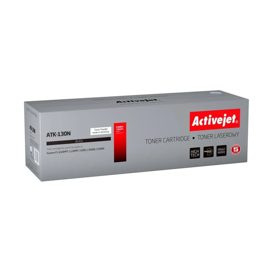 Activejet ATK-130N must ühilduv Kyocera TK-130 tooner, 7200 lehte, sobib FS-1028MFP/1128MFP/1300D/1300DN/1350DN printeritele