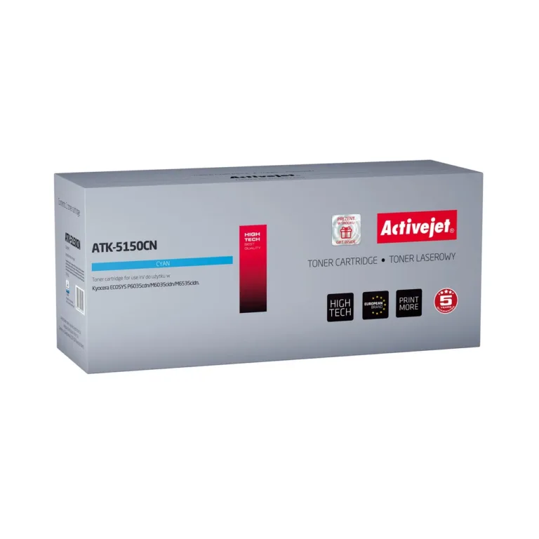 Activejet ATK-5150CN Supreme 10 000 lk tsüaan asendustooner Kyocera TK-5150C-le Kyocera Ecosys P6035cdn/M6035cidn/M6535cidn printerile